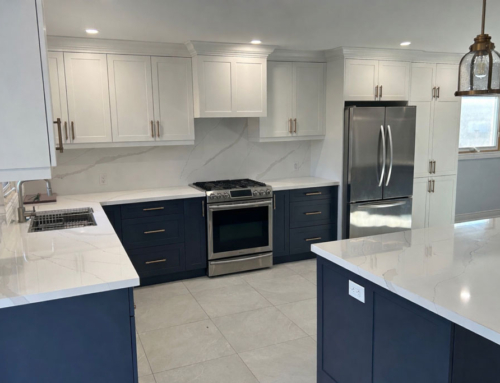 Two-tone kitchen renovation with quartz counters | Birchmount Interior Solutions